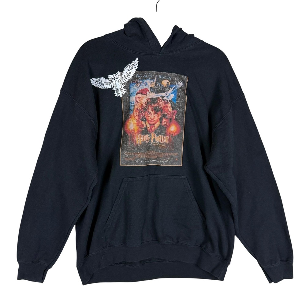 Gildan Hoodie Mens Large Black Harry Potter Sorcerer's Stone‎ Gryffindor Graphic